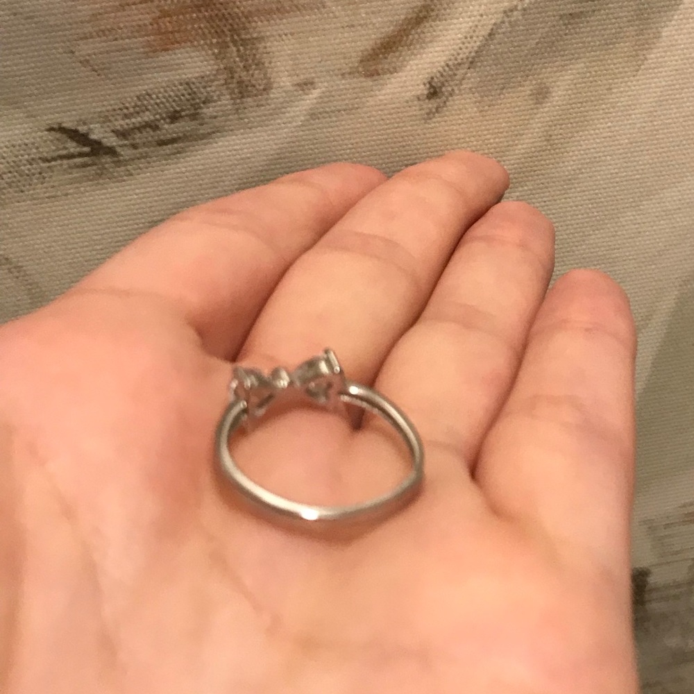 Sterling Silver Bowring W Heart Shaped Cz Diamonds View 3